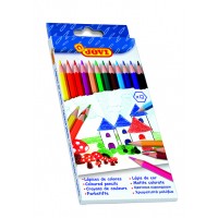 Creioane colorate din lemn Jovi, set 12 culori, asortate