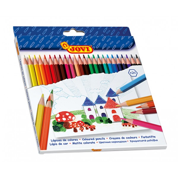 Creioane colorate din lemn 24 culori/set Jovi