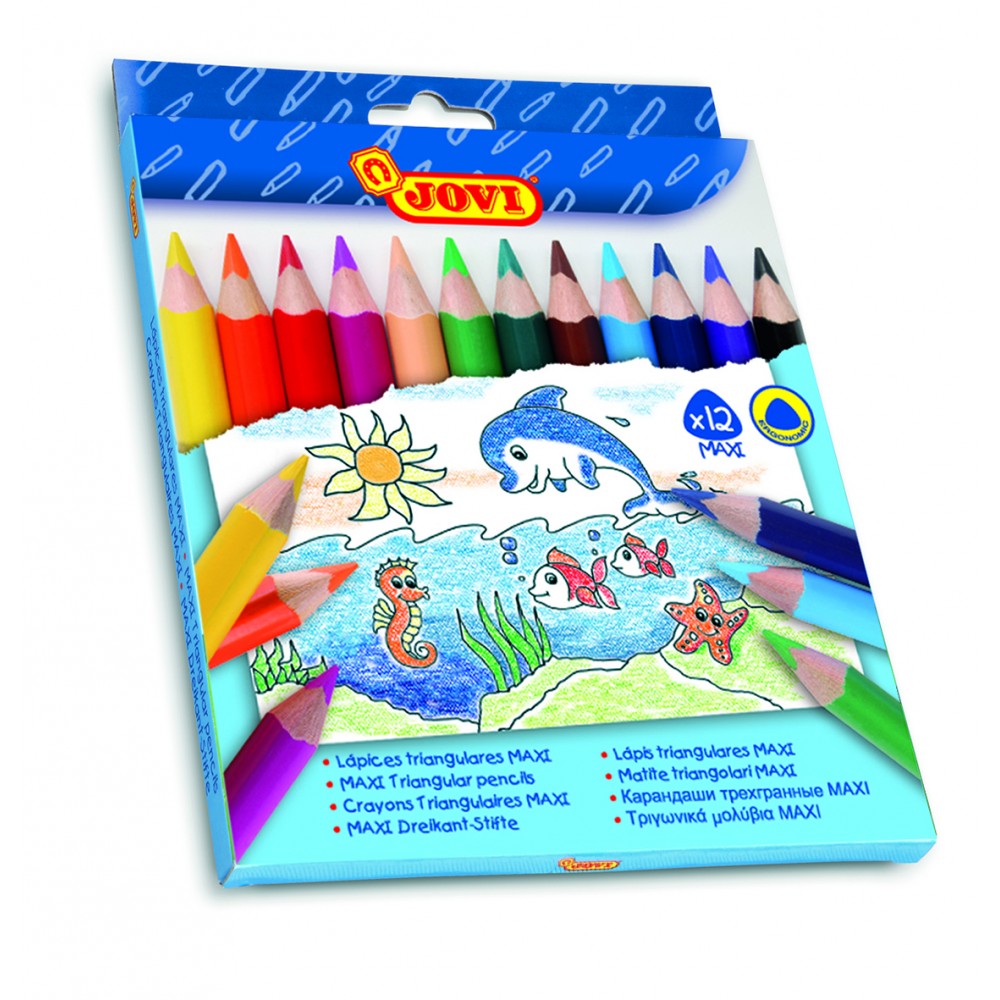Creioane colorate din lemn 12 culori/set Maxi Jovi