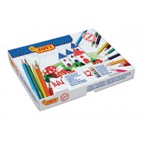 Creioane colorate din lemn Jovi, 12 culori, set 144 buc