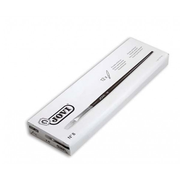 Pensule plate din par natural de porc 12 buc/set nr 8 Jovi