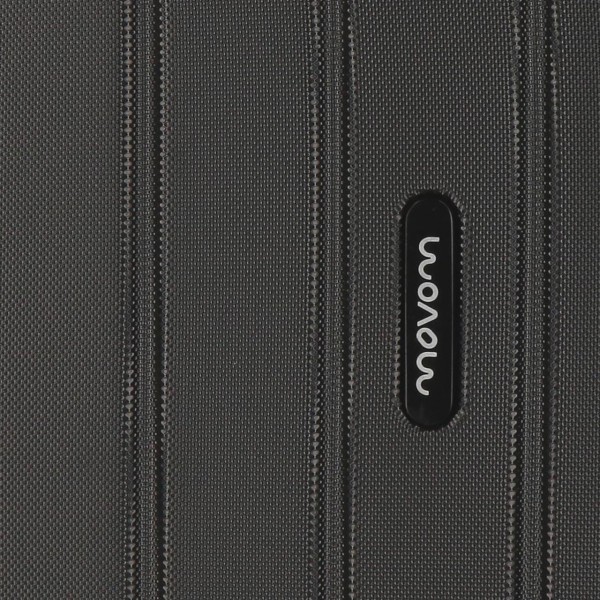 Troler mediu ABS 4 roti Movom Wood negru, 65x45x28 cm
