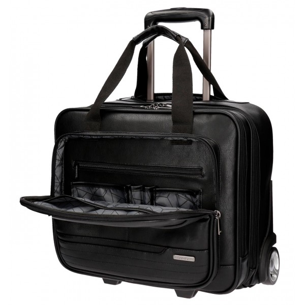 Troler pilot cu compartiment laptop 43 cm Movom Texas negru