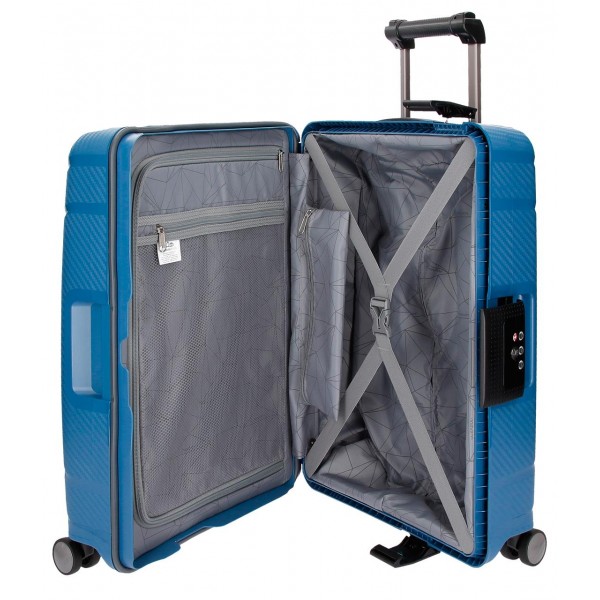 Troler polipropilena 55 cm 4 roti Movom Newport albastru