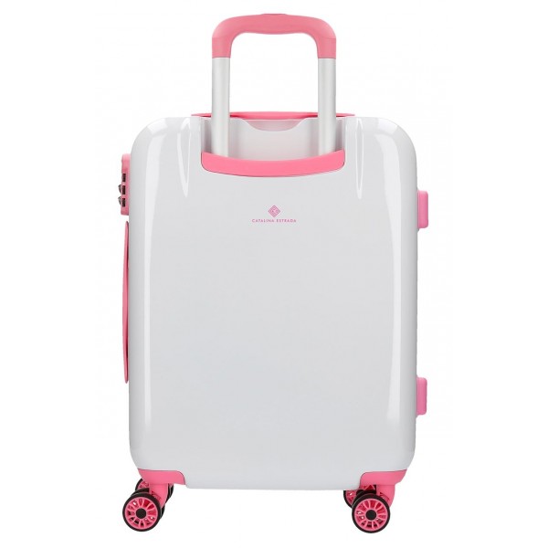 Troler cabina ABS 55 cm 4 roti Catalina Estrada Jardin alb