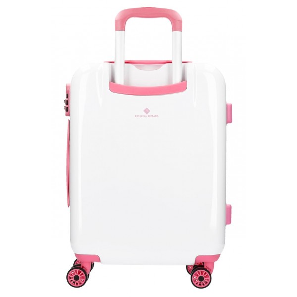 Troler cabina ABS 55 cm 4 roti Catalina Estrada Jardin alb