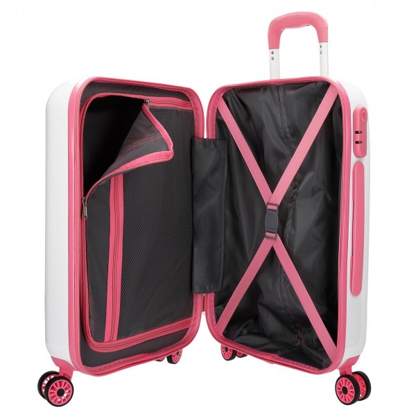 Troler cabina ABS 55 cm 4 roti Catalina Estrada Jardin alb