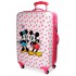 Troler copii, cabina, ABS 4 roti Mickey and Minnie Dots roz, 37x55x20 cm