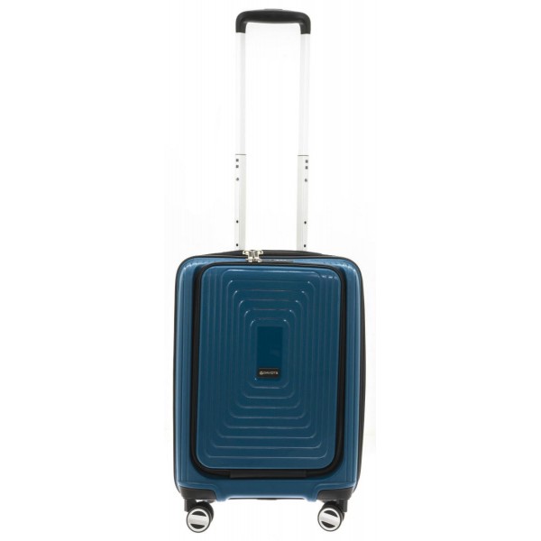 Troler polipropilena cu compartiment laptop 55 cm albastru petrol Davidts Wallaby