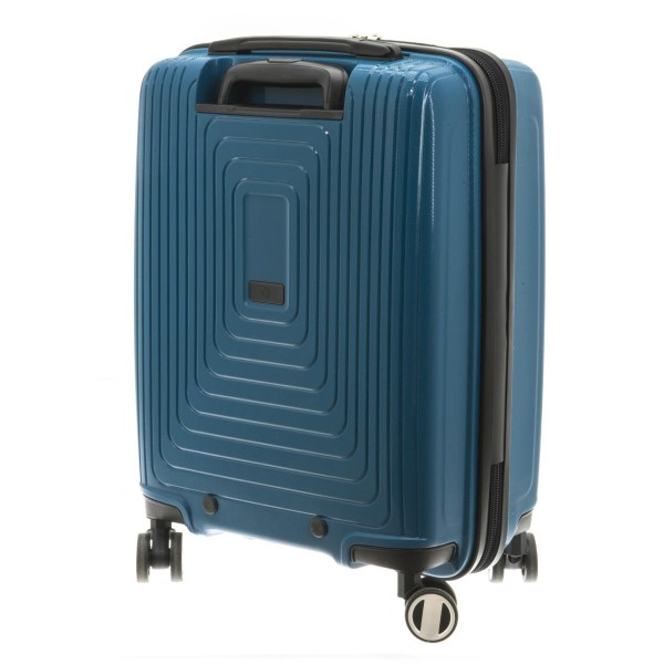 Troler polipropilena cu compartiment laptop 55 cm albastru petrol Davidts Wallaby