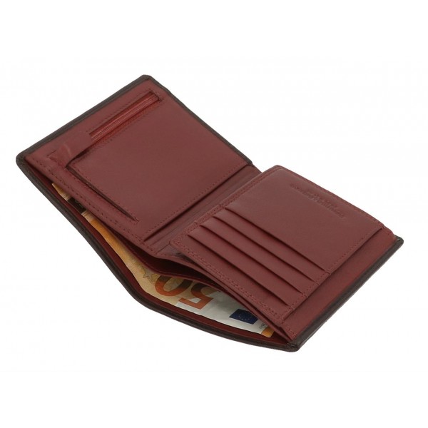 Portofel barbati,vertical maro Movom Ribbon, 8.5x11.5x1 cm