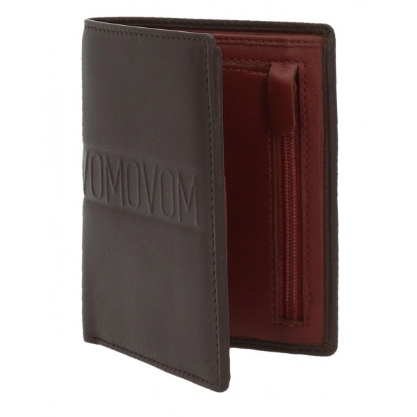 Portofel barbati,vertical maro Movom Ribbon, 8.5x11.5x1 cm