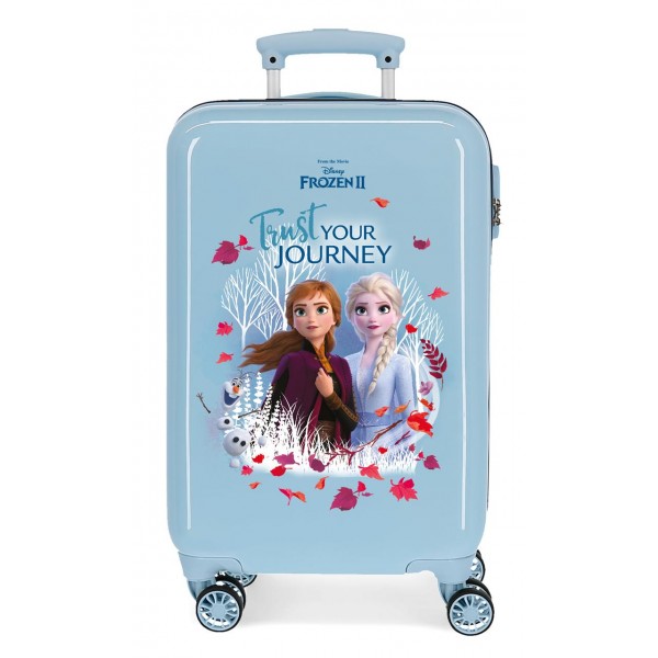 Troler copii, Disney Frozen 2 Trust your journey, ABS, valiza mica, albastru deschis, 55x34x20 cm