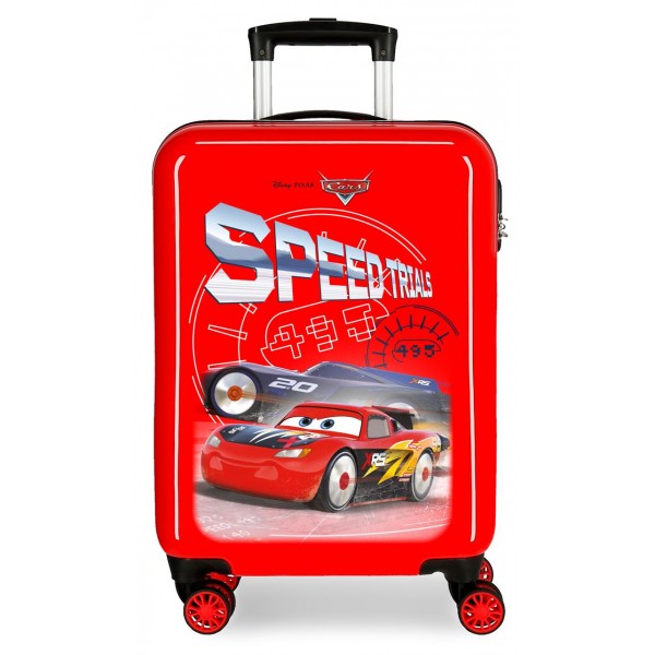 Troler copii cabina ABS, 4 roti, Cars Speed Trials, 55x38x20 cm