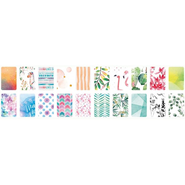 Set creativ Watercolour 20 foi cartonate cu model, culori asortate 24x34 cm Folia