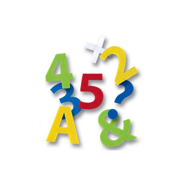 Cifre autoadezive din pasla, 120 bucati, culori asortate, Folia