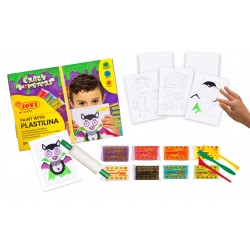 Set creativ de pictat cu plastilina, Jovi Crazy Monsters, multicolor