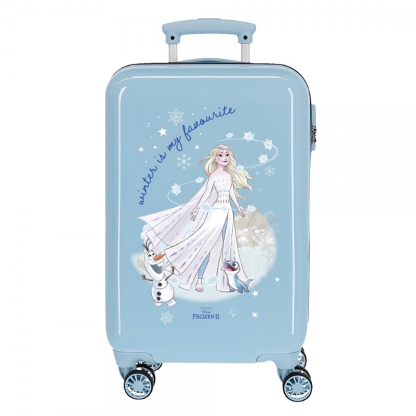 Troler copii, Disney Frozen Adventure of my mind, ABS, valiza mica, albastru deschis, 55x34x20 cm