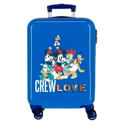 Troler copii, cabina, ABS albastru Mickey Crew Love, 55x38x20 cm