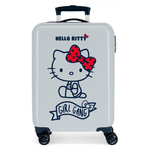 Troler copii, cabina, ABS albastru deschis Girl Gang Hello Kitty, 50x38x20 cm
