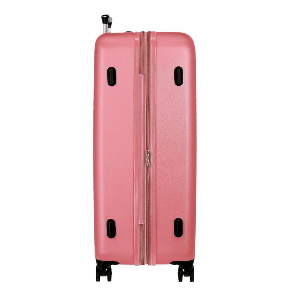 Troler mediu ABS, Roll Road Camboya roz, 48x68x27 cm