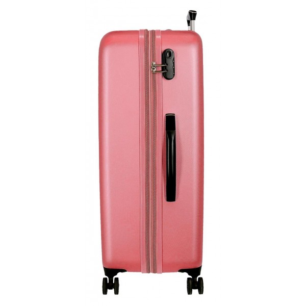 Troler mare ABS, Roll Road Camboya, roz, 53x78x31 cm