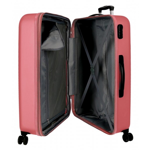 Troler mare ABS, Roll Road Camboya, roz, 53x78x31 cm