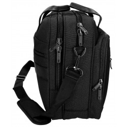 Geanta umar barbati, compartimente laptop/tableta Movom Trimmed, neagra, 40x30x11 cm