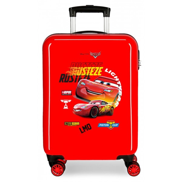 Troler copii, Disney Cars Rusteze Lightyear, ABS, valiza mica, rosie, 38x55x20 cm