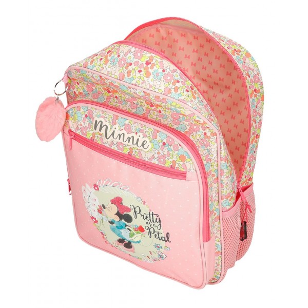 Ghiozdan scoala fete, Minnie Florals 30x38x12 cm