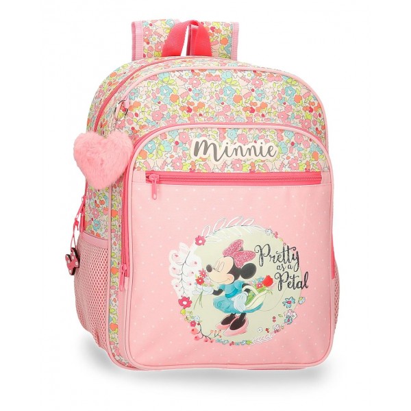 Ghiozdan scoala fete, Minnie Florals 30x38x12 cm