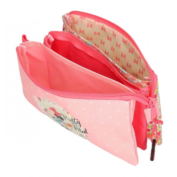 Penar fete 3 compartimente, Minnie Florals, 22x12x5 cm