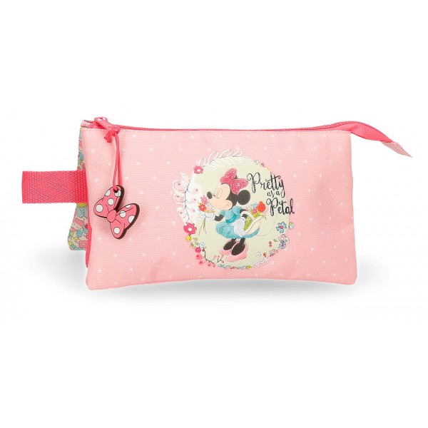 Penar fete 3 compartimente, Minnie Florals, 22x12x5 cm