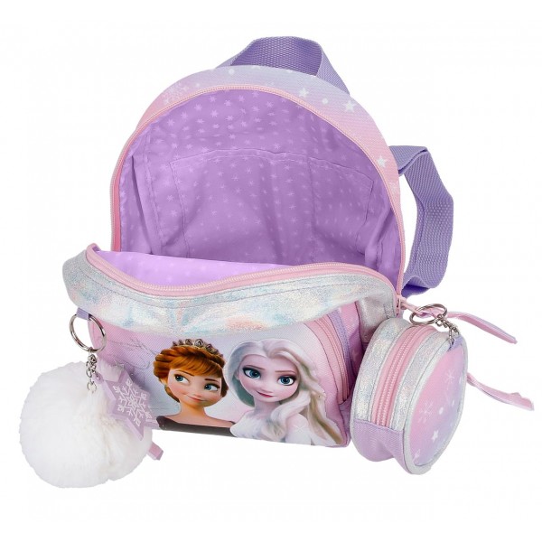 Ghiozdan gradinita fete Frozen Frosted Light, 19x23x8 cm