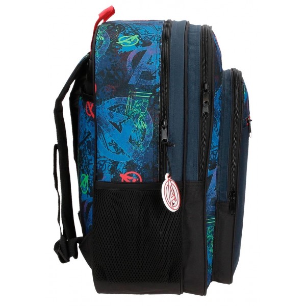 Ghiozdan adaptabil scoala baieti, 2 compartimente, Marvel on the Warpath, 30x40x13 cm