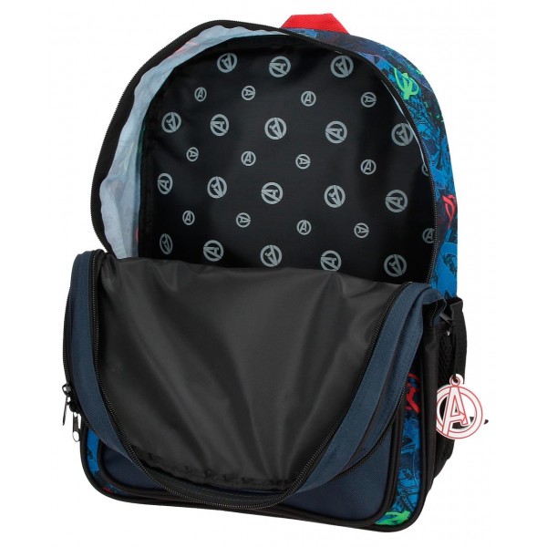 Ghiozdan adaptabil scoala baieti, 2 compartimente, Marvel on the Warpath, 30x40x13 cm