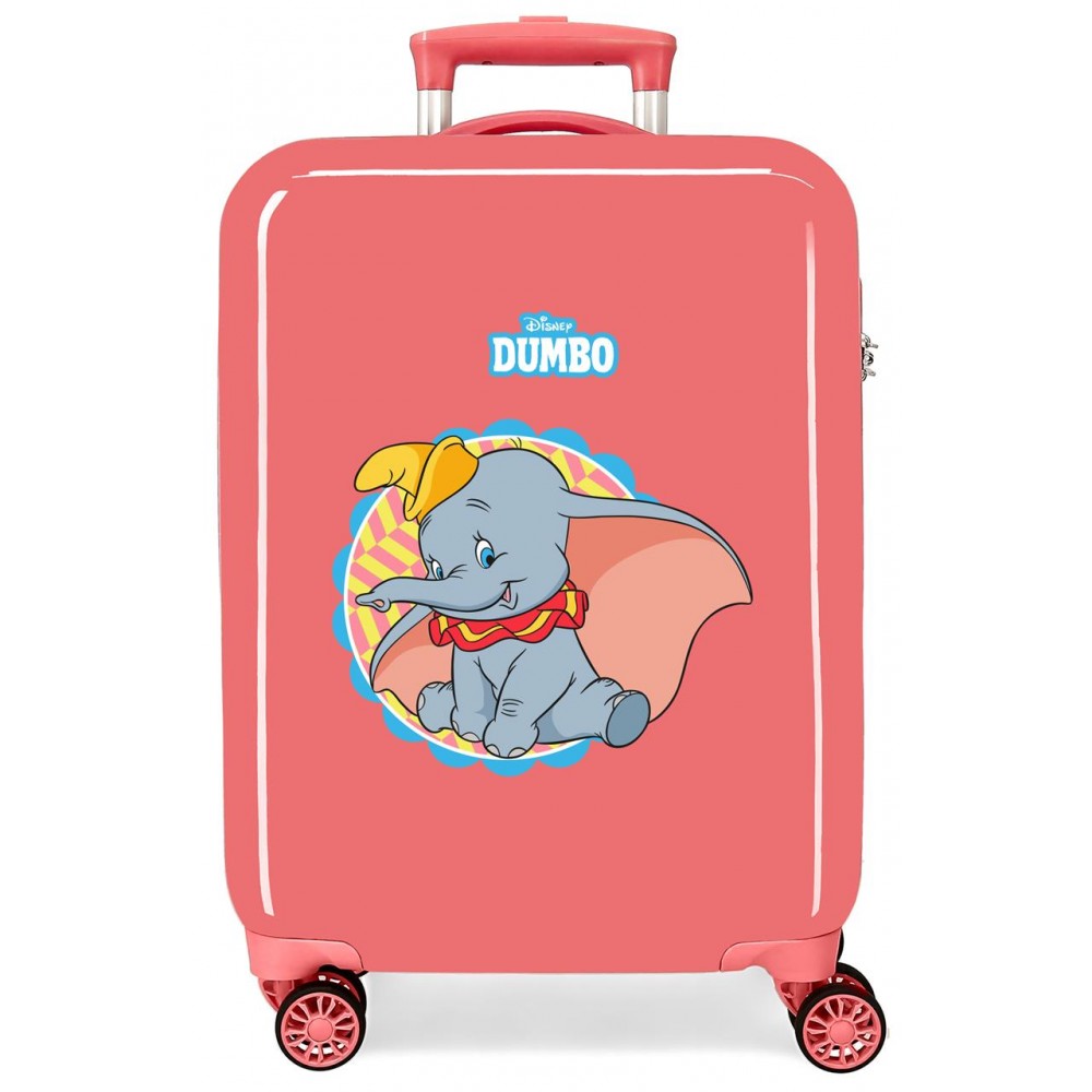 Troler cabina copii, ABS, Dumbo Classics 2, coral, 38x55x20 cm