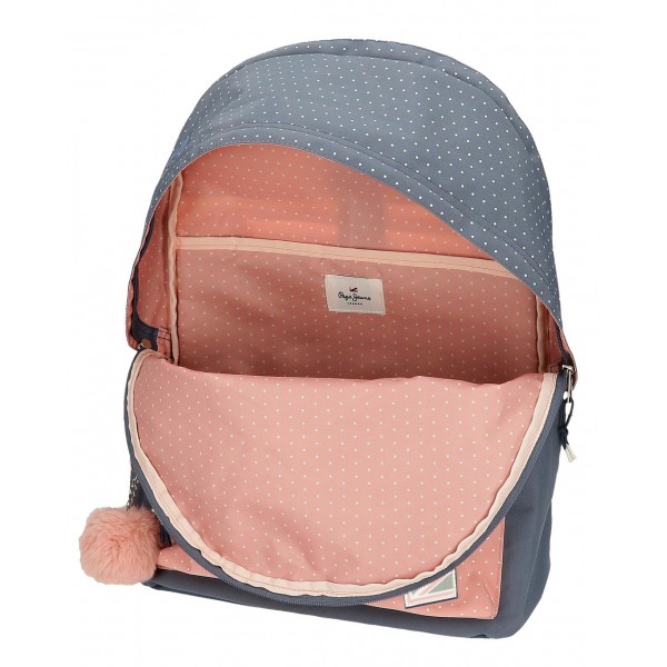 Rucsac scoala fete, 2 compartimente, compartimente laptop/tableta, Pepe Jeans Laila, 31x44x17.5cm