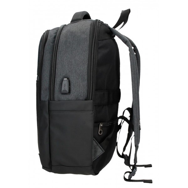 Rucsac casual, 3 compartimente, compartimente laptop/tableta, Pepe Jeans Jarvis, negru, 31x44x15 cm