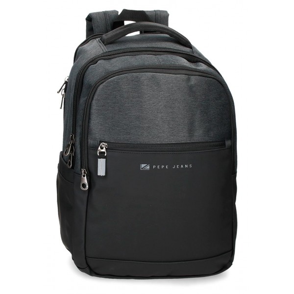 Rucsac casual, 3 compartimente, compartimente laptop/tableta, Pepe Jeans Jarvis, negru, 31x44x15 cm