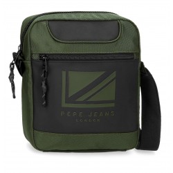 Geanta umar casual barbati, compartiment tableta, Pepe Jeans Bromley, verde, 23x27x7 cm