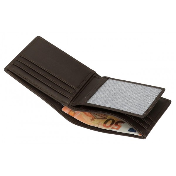Portofel barbati, cardholder, protectie RFID, Pepe Jeans Striking, maro inchis, 11x8.5x1 cm