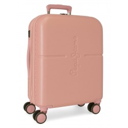 Troler cabina ABS, expandabil, 4 roti, Pepe Jeans Highlight, roz, 40x55x20 cm