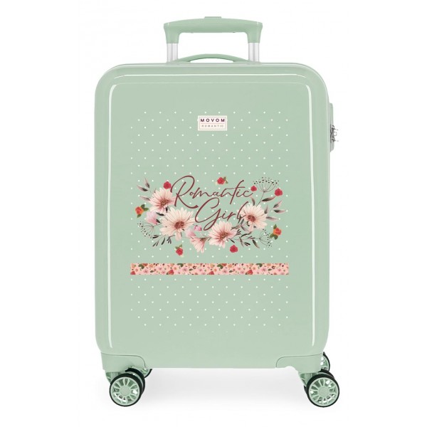 Troler cabina ABS, Movom Romantic Girl, verde, 38x55x20 cm