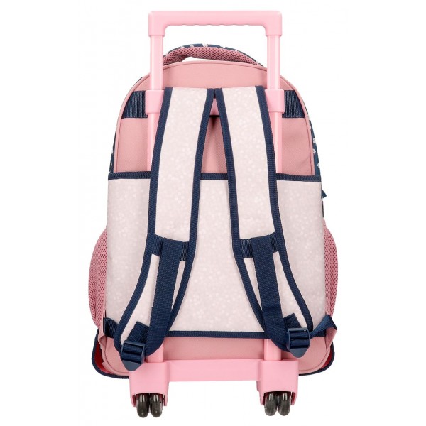 Ghiozdan troler fete, 2 roti, 2 compartimente, Roll Road One World, 32x43x21 cm