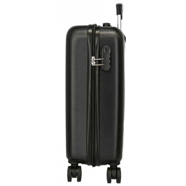 Troler cabina ABS, Roll Road Next Level, 4 roti, negru, 38x55x20 cm