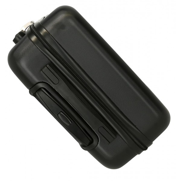 Troler cabina ABS, Roll Road Next Level, 4 roti, negru, 38x55x20 cm