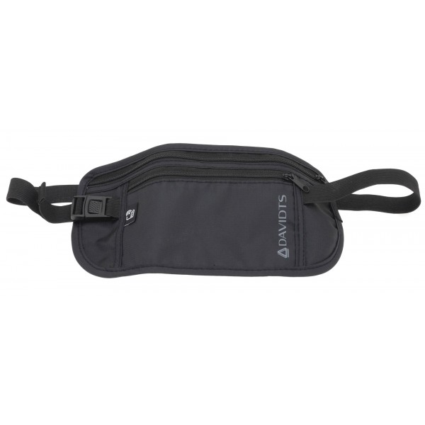 Borseta talie Davidts, protectie RFID, neagra, 26x13x0.5 cm