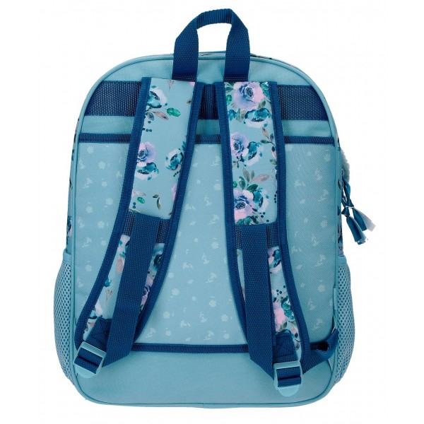 Rucsac fete scoala, Movom Wild Flowers, multicolor, 30x38x12 cm