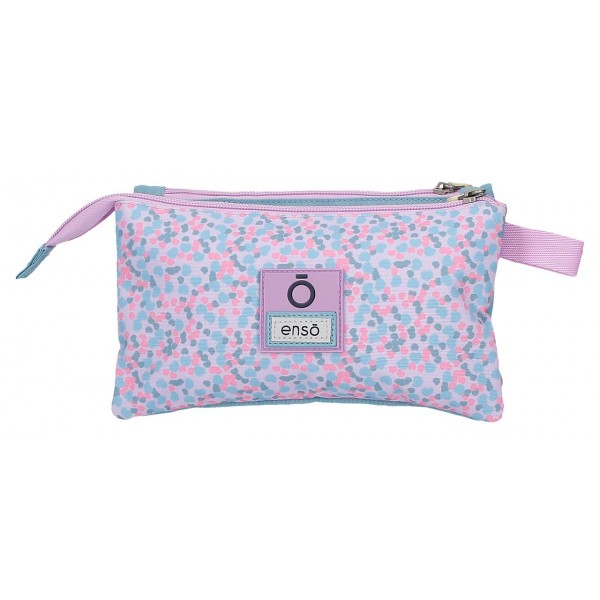 Penar fete scoala, Enso Cute Girl, 3 compartimente, lila, 22x12x5 cm